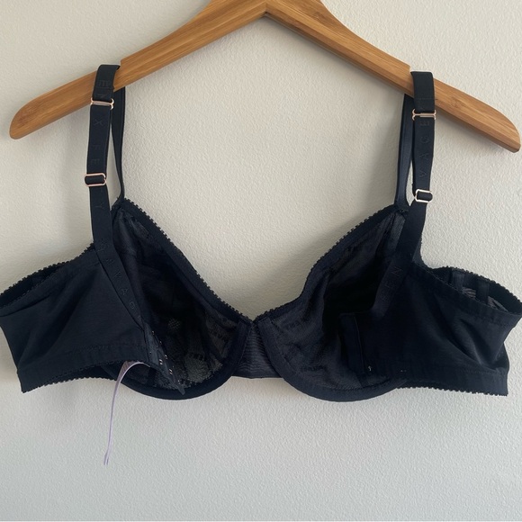 Savage X Fenty Flocked Logo Unlined Demi Bra Size 38DD - Picture 4 of 7